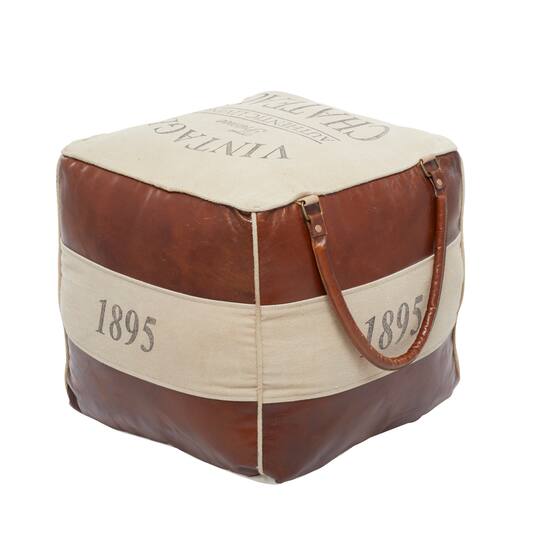 Brown Canvas Rustic Stool